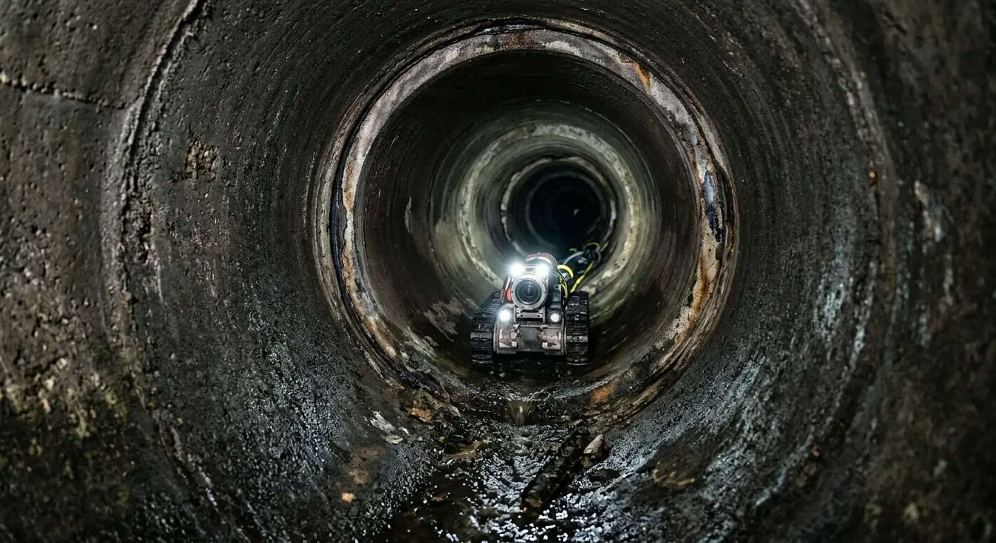 Robotic sewer camera inspecting pipe interior for Sewer Line Repair in Bremen